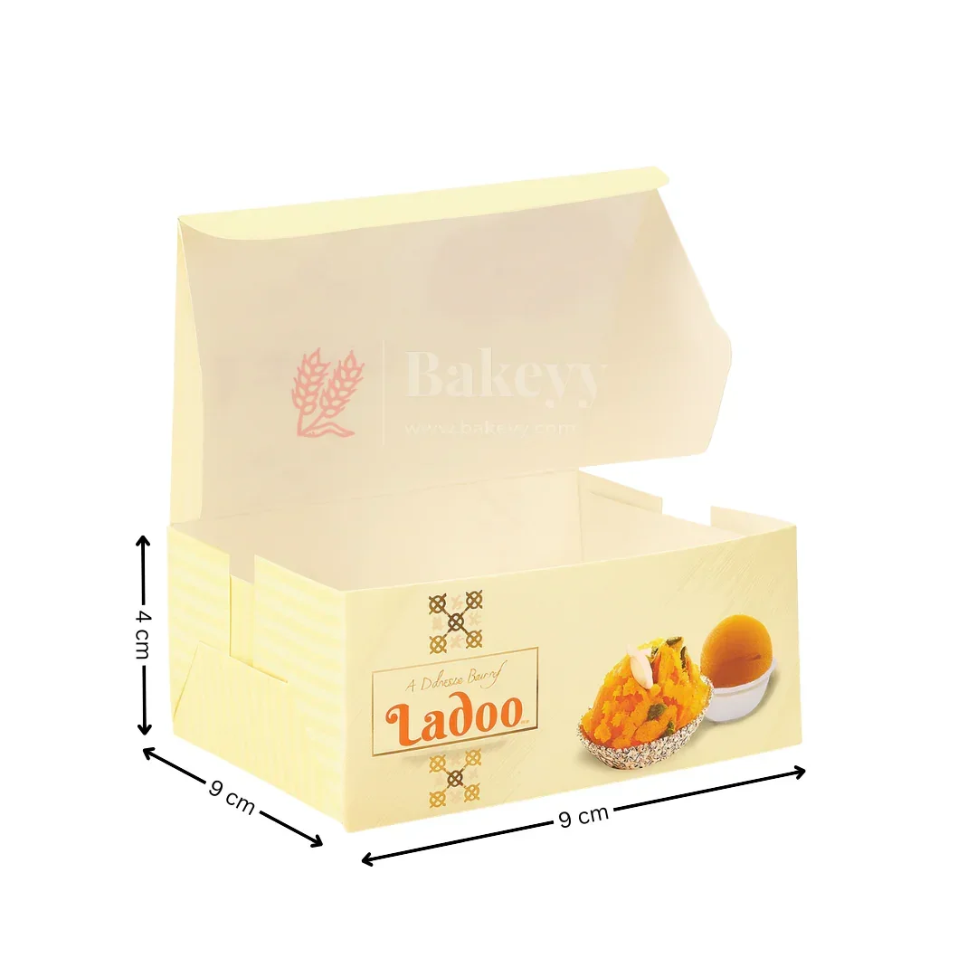 9x9x4 cm | 4 Ladoo sweet box | ITC Back | Pack of 100 - Image 2