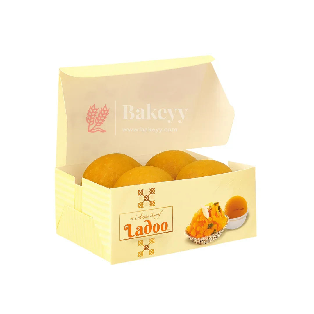 9x9x4 cm | 4 Ladoo sweet box | ITC Back | Pack of 100 - Image 3