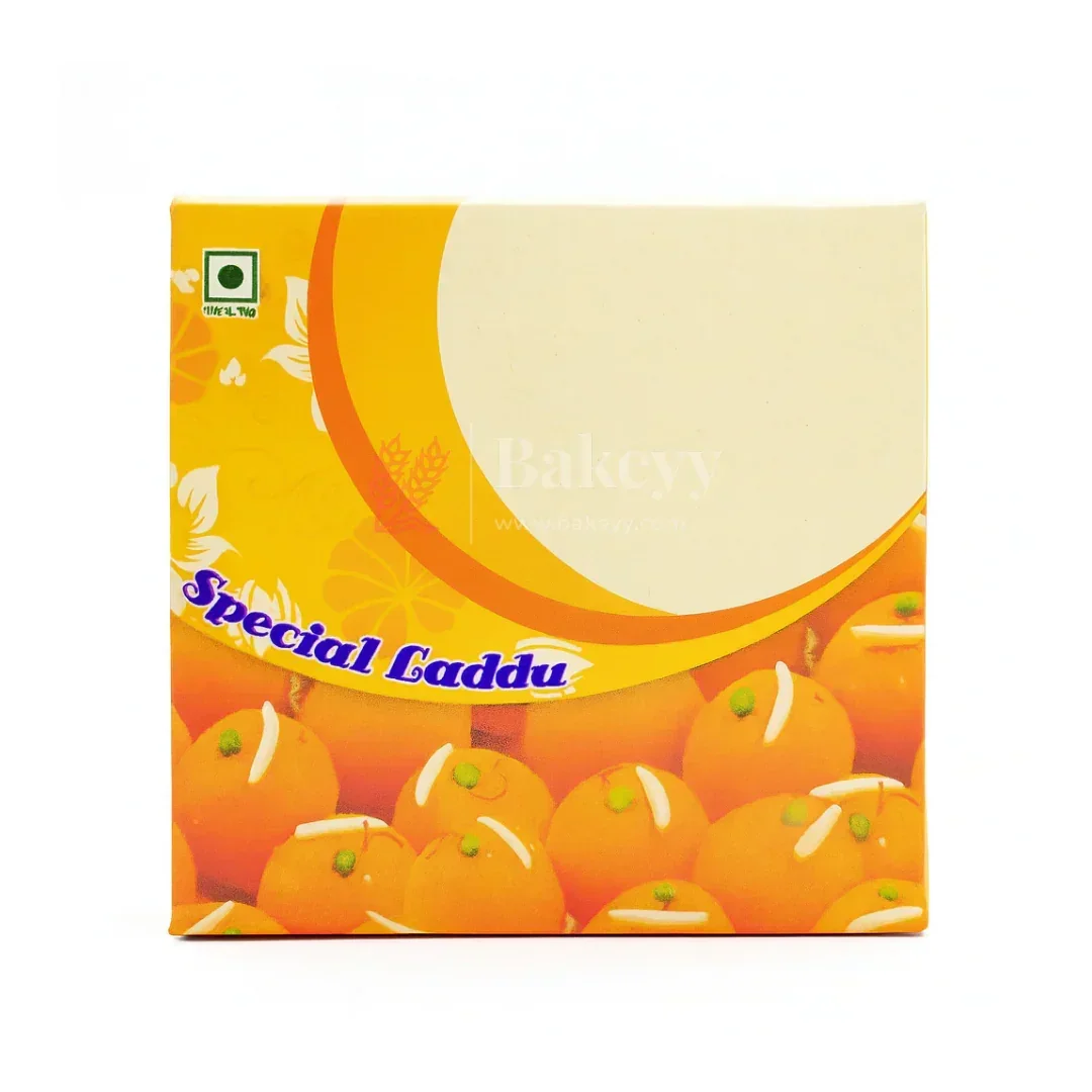 9x9x4 cm | 4 Ladoo sweet box | Premium grey back | Ladoo print | Pack of 100 - Image 3