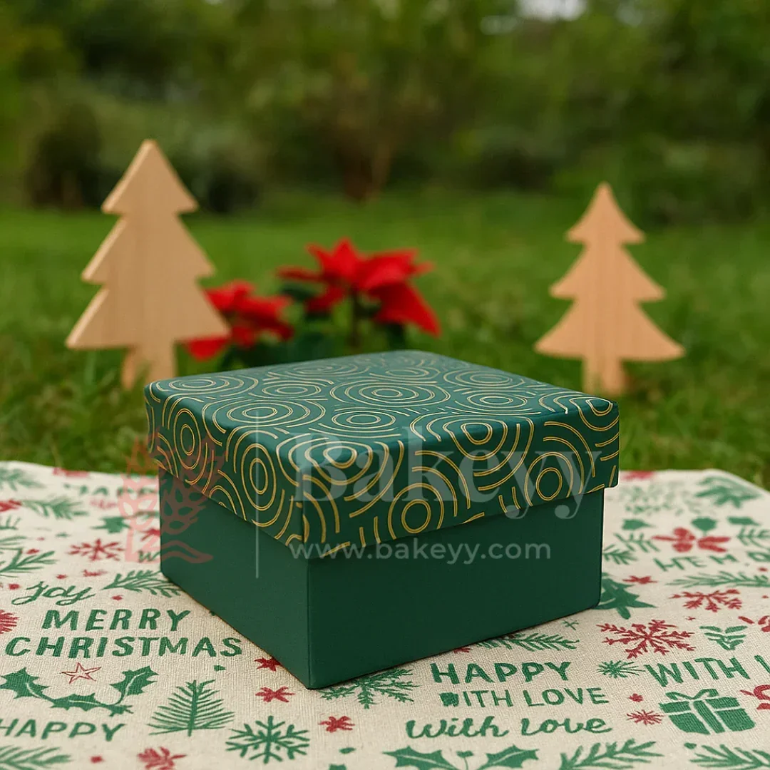9x9x6 cm | Gold Printed Rigid Gift Box | Hamper Box | Pack of 1 - Image 5