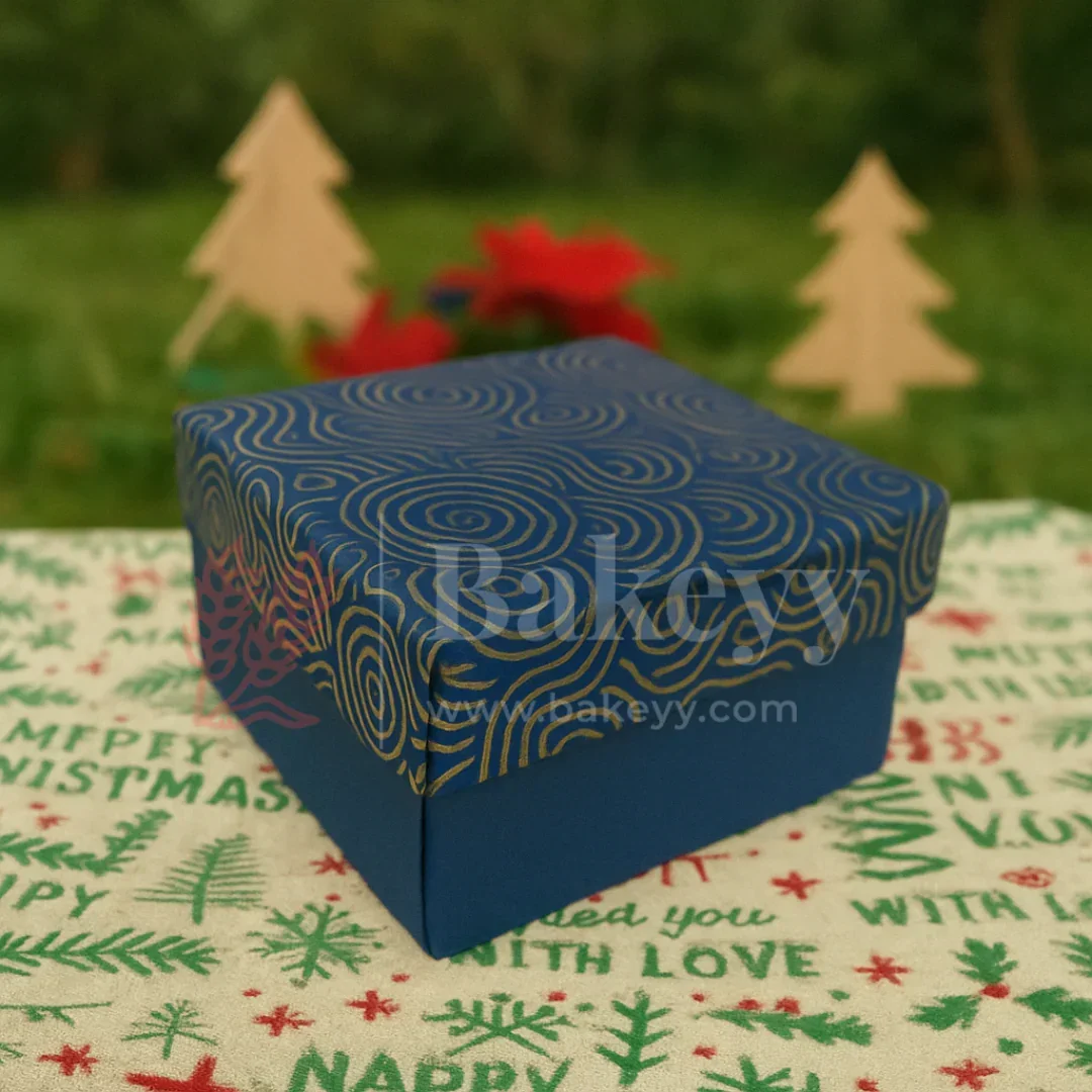 9x9x6 cm | Gold Printed Rigid Gift Box | Hamper Box | Pack of 1 - Image 9