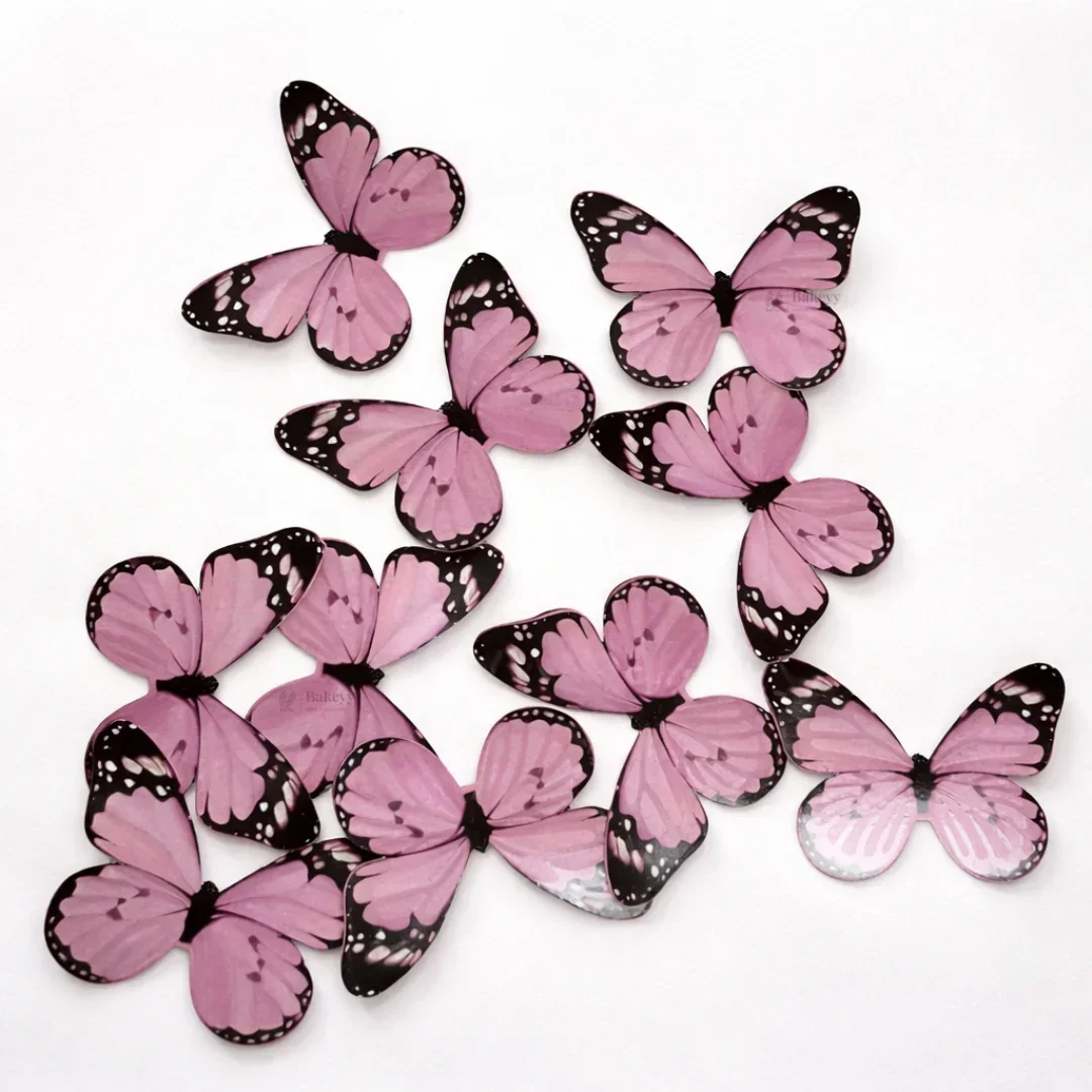 3D Black-Edged - Pastel Inside Print Butterfly Cake Toppers | Elegant Decoration for Cakes, Cupcakes & Desserts | Multiple Color Options Available | Pack of 1 - Image 3