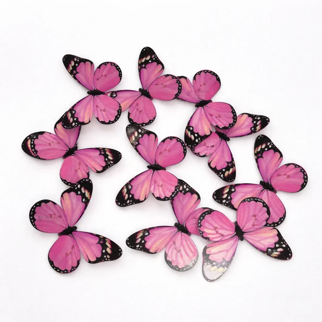 3D Black-Edged - Pastel Inside Print Butterfly Cake Toppers | Elegant Decoration for Cakes, Cupcakes & Desserts | Multiple Color Options Available | Pack of 1 - Image 5