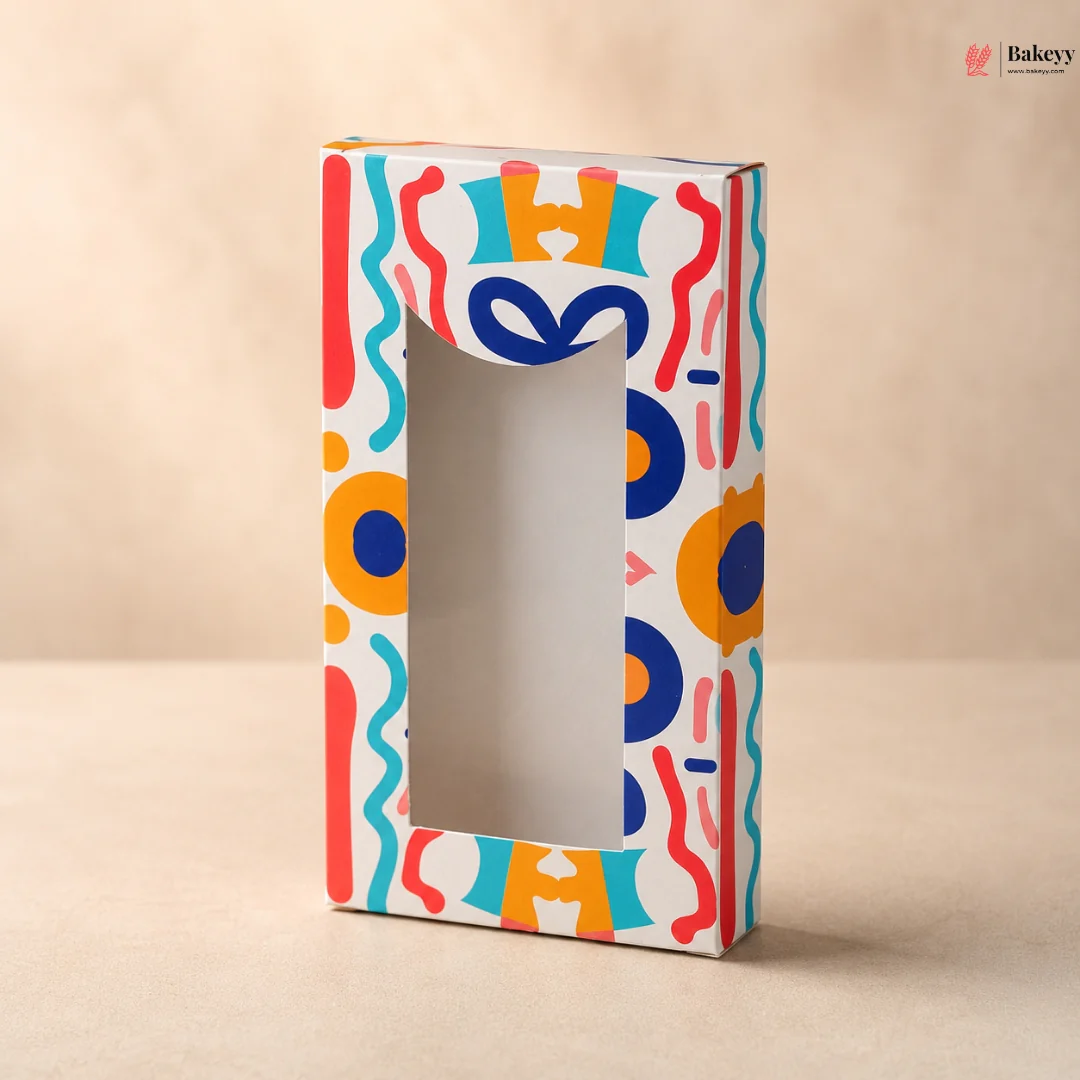 Abstract Print Colorful Chocolate Box | Window Bar Chocolate Box | 3 Designs Available | Pack of 10 - Image 4
