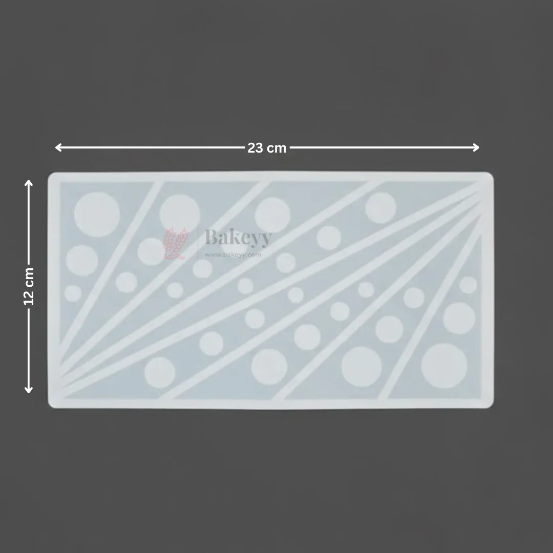 Abstract Triangle & Dot Garnishing Silicone Mould for Cakes & Chocolates | Modern Panel Mould | Pack of 1 - Image 2