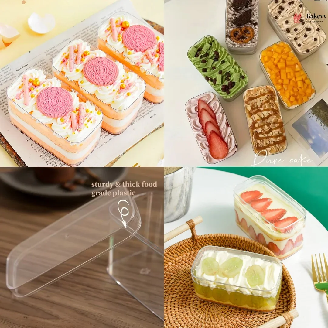 Acrylic Transparent Rectangular Box with Lid | Clear Storage & Dessert Box | 2 Sizes Available | Pack of 6 - Image 5