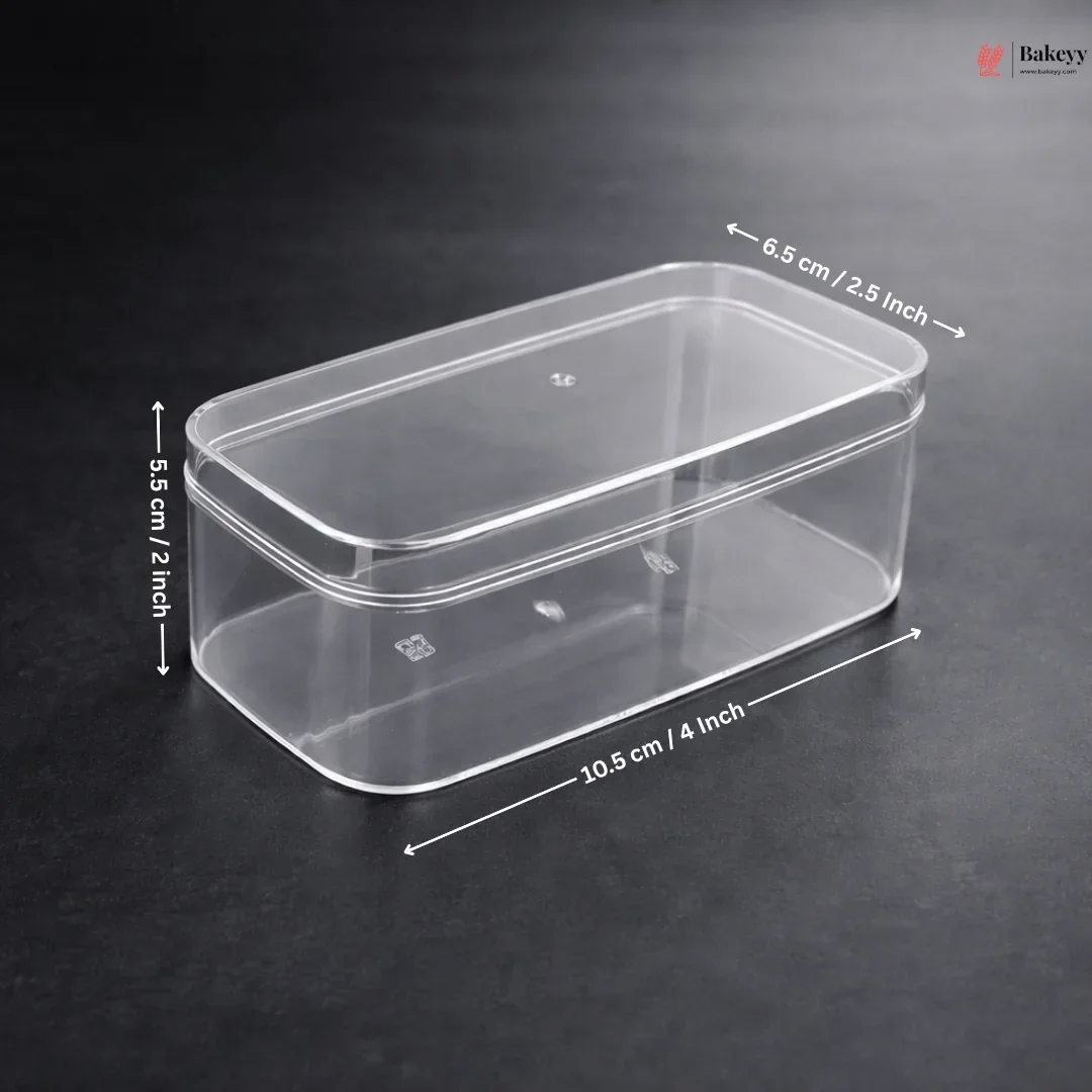 Acrylic Transparent Rectangular Box with Lid | Clear Storage & Dessert Box | 2 Sizes Available | Pack of 6 - Image 7