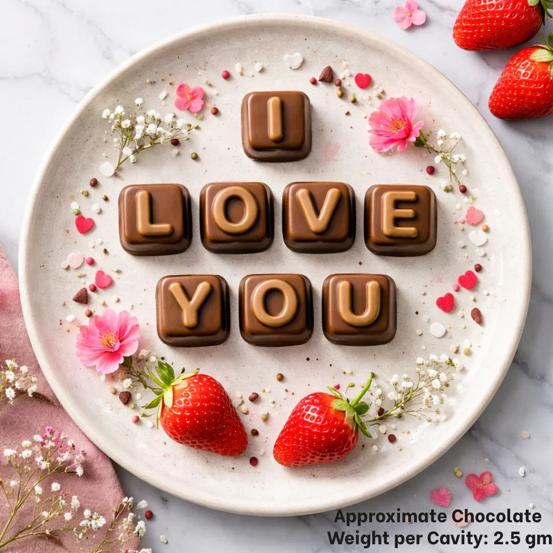 Mould 245 | I Love You Message Alphabet Chocolate Mould | 24 Cavity | Pack of 1 - Image 3
