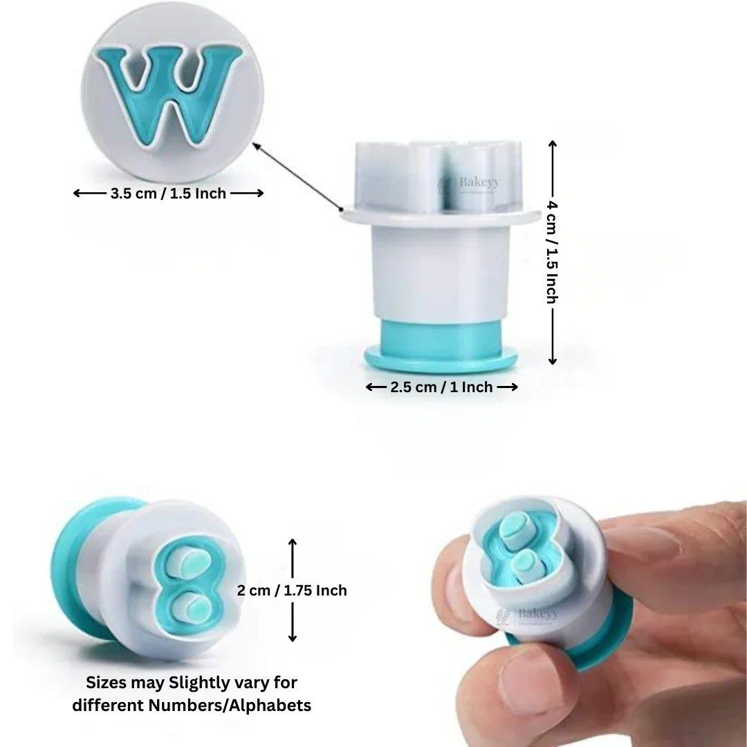 Alphabet & Number Fondant Cutter Set | Plunger Style Cutter | Pack of 1 - Image 2
