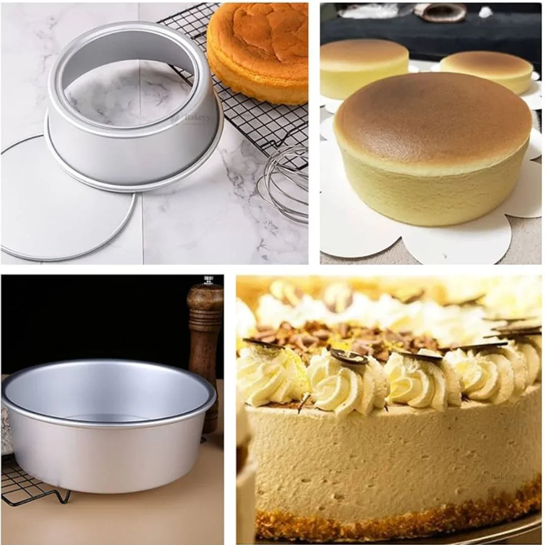 Aluminium Detachable Bottom Cake Mould | Round Baking Pan | 3 Inch Height | Multiple Sizes Available | Pack of 1 - Image 6