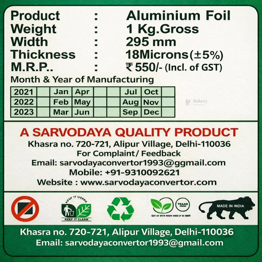 Aluminium Foil Roll | 1 Kg Gross | Pack of 1 - Image 2