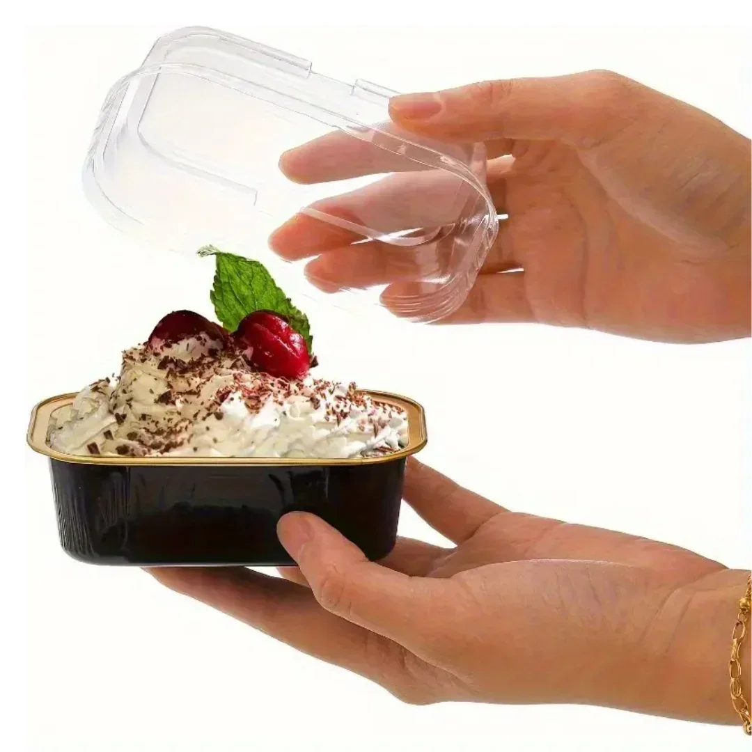 Aluminum Foil Baking Containers with Transparent Lid | Rectangle Tins | Bake N Serve | Pack of 100 - Image 6