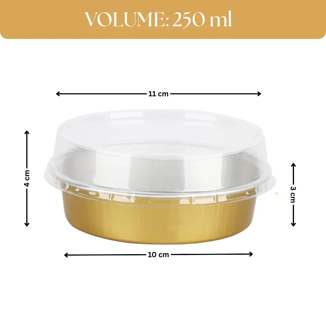 Aluminum Foil Baking Containers with Transparent Lid | Round Tins | Bake N Serve | Pack of 100 - Image 5