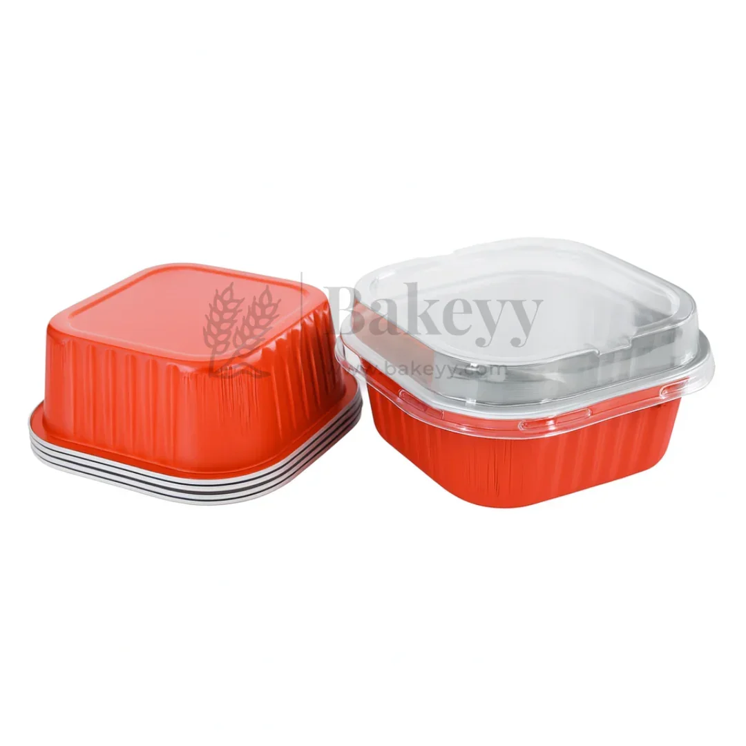 Aluminum Foil Baking Containers with Transparent Lid | Square Tins | Bake N Serve | Pack of 100 - Image 13