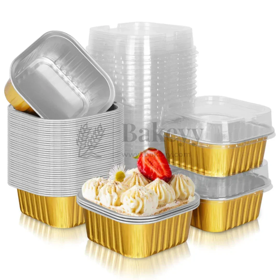 Aluminum Foil Baking Containers with Transparent Lid | Square Tins | Bake N Serve | Pack of 100 - Image 15