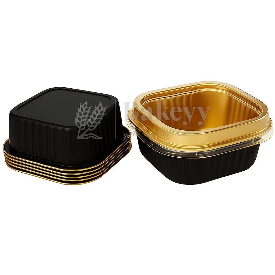 Aluminum Foil Baking Containers with Transparent Lid | Square Tins | Bake N Serve | Pack of 100 - Image 16