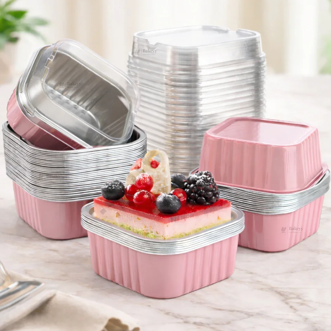 Aluminum Foil Baking Containers with Transparent Lid | Square Tins | Bake N Serve | Pack of 100 - Image 22