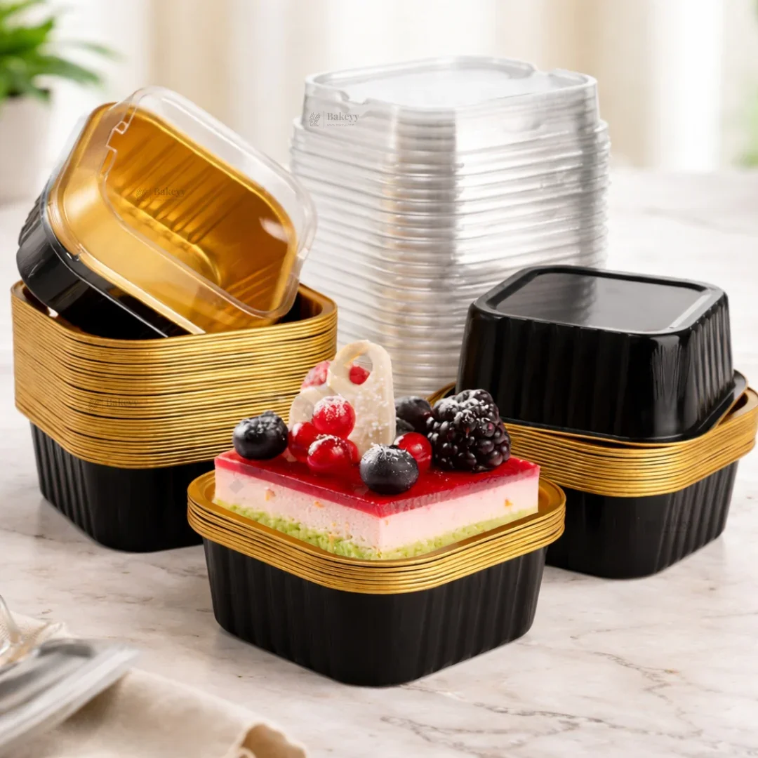 Aluminum Foil Baking Containers with Transparent Lid | Square Tins | Bake N Serve | Pack of 100 - Image 23