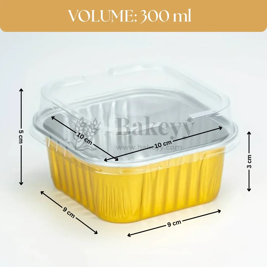 Aluminum Foil Baking Containers with Transparent Lid | Square Tins | Bake N Serve | Pack of 100 - Image 3