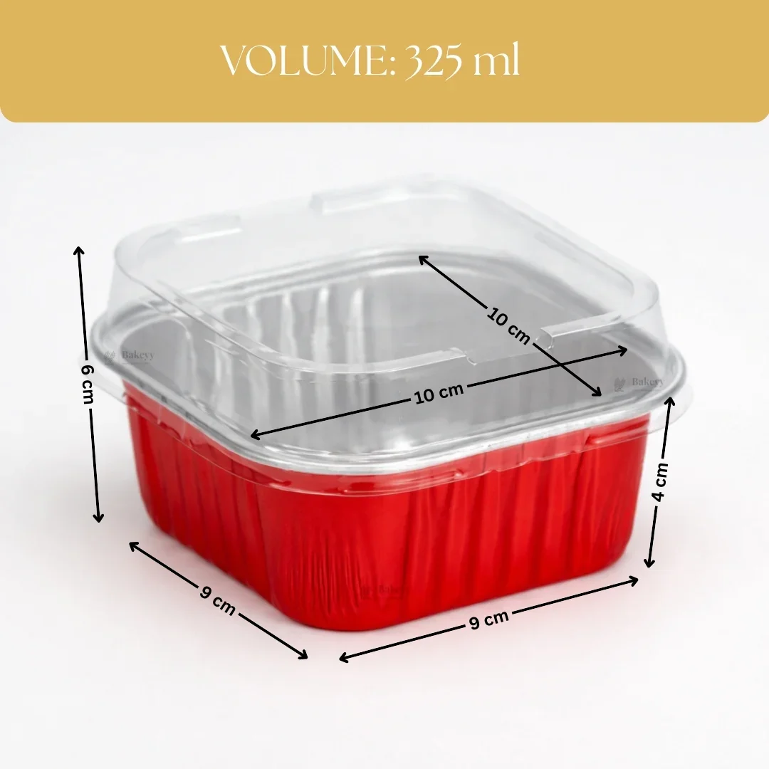 Aluminum Foil Baking Containers with Transparent Lid | Square Tins | Bake N Serve | Pack of 100 - Image 4