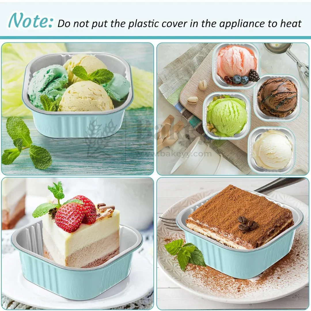 Aluminum Foil Baking Containers with Transparent Lid | Square Tins | Bake N Serve | Pack of 100 - Image 6