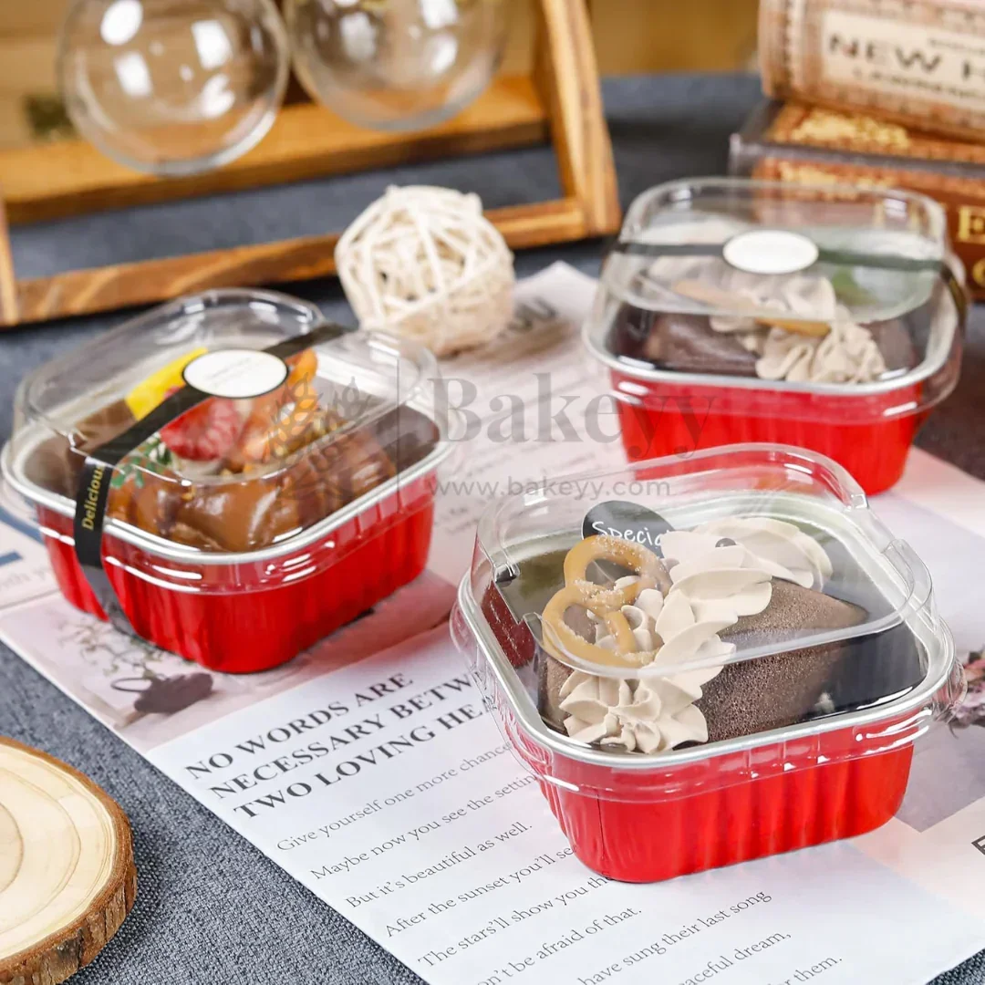 Aluminum Foil Baking Containers with Transparent Lid | Square Tins | Bake N Serve | Pack of 100 - Image 8