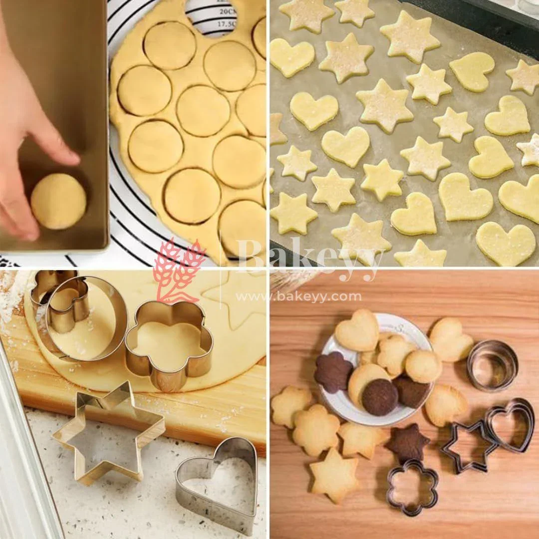 Cookie Cutters Set - Molds Cutter for Baking (Round, Heart, Flower and Star Cookie Cutters 2 of each) 8 pc - Image 4