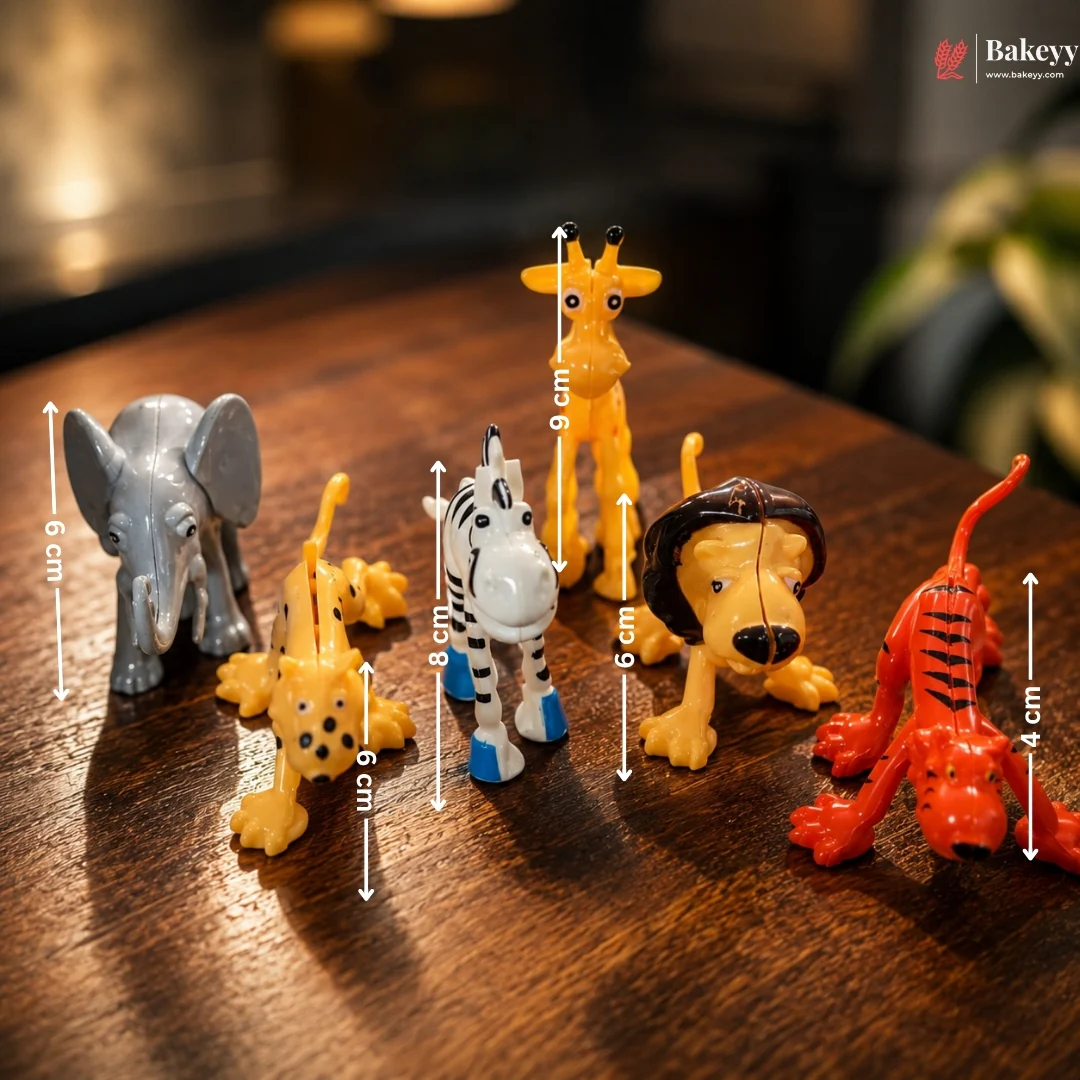 Animal Theme Cake Topper | 6 Pcs per Pack | Pack of 1 - Image 3