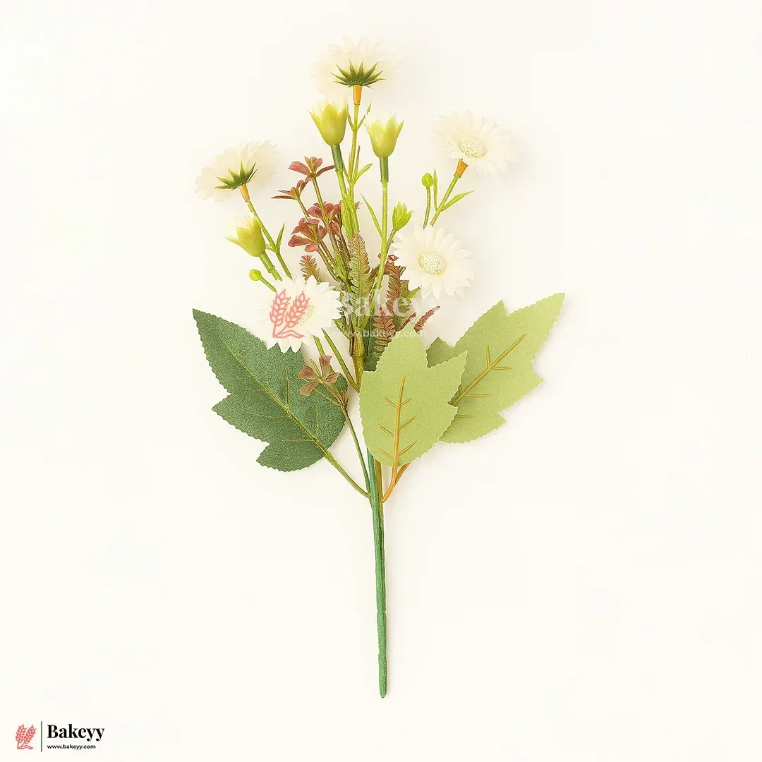Artificial Daisies Flower Bunch – 35cm | Decorative Stick for Home & Events | Pack Of 1 - Image 3