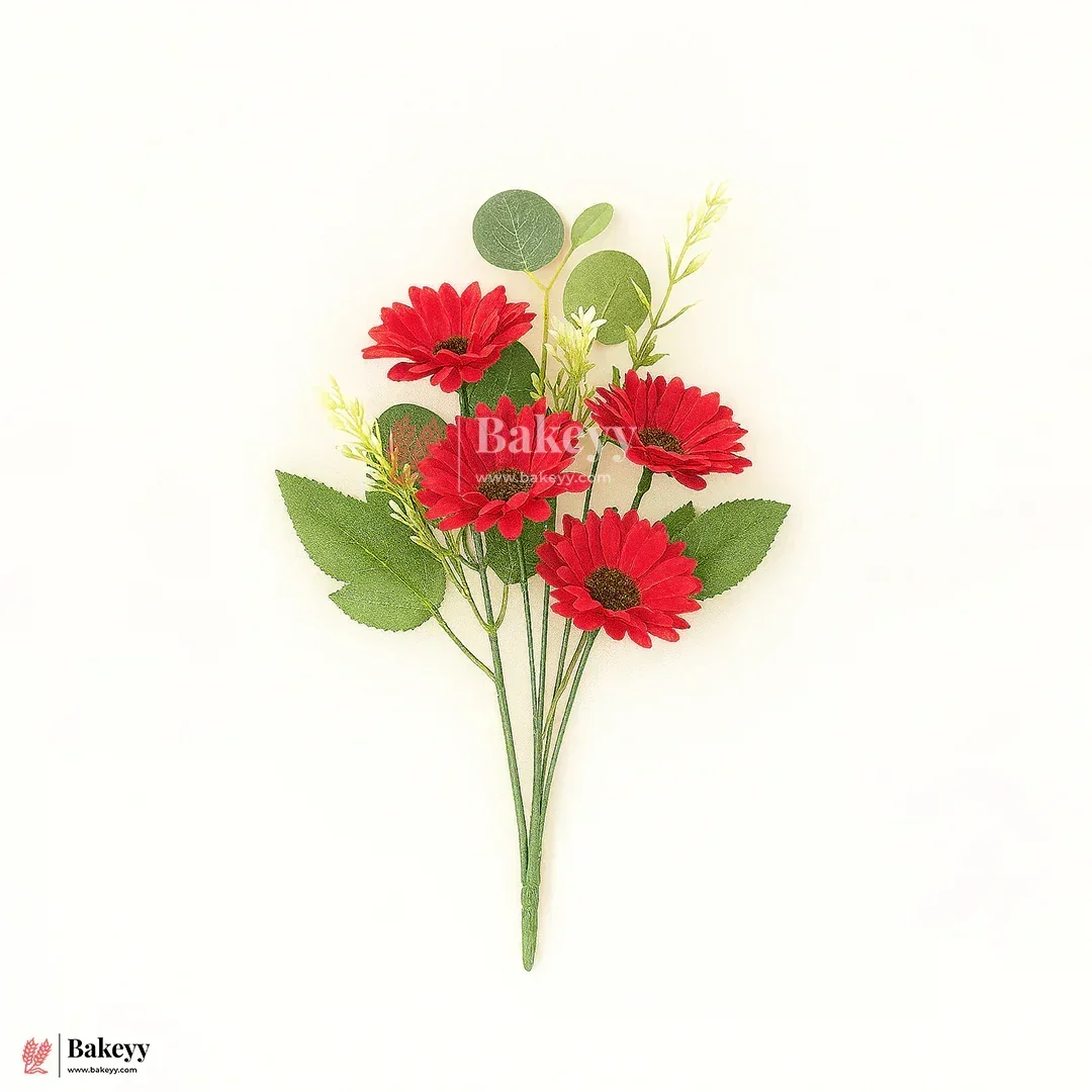 Artificial Gerbera Daisy Flower Bunch – 42cm | Decorative Stick for Home & Events | Pack Of 1 - Image 4