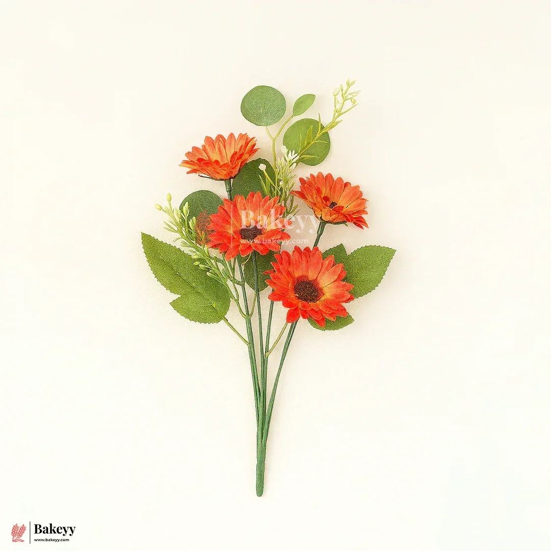 Artificial Gerbera Daisy Flower Bunch – 42cm | Decorative Stick for Home & Events | Pack Of 1 - Image 5