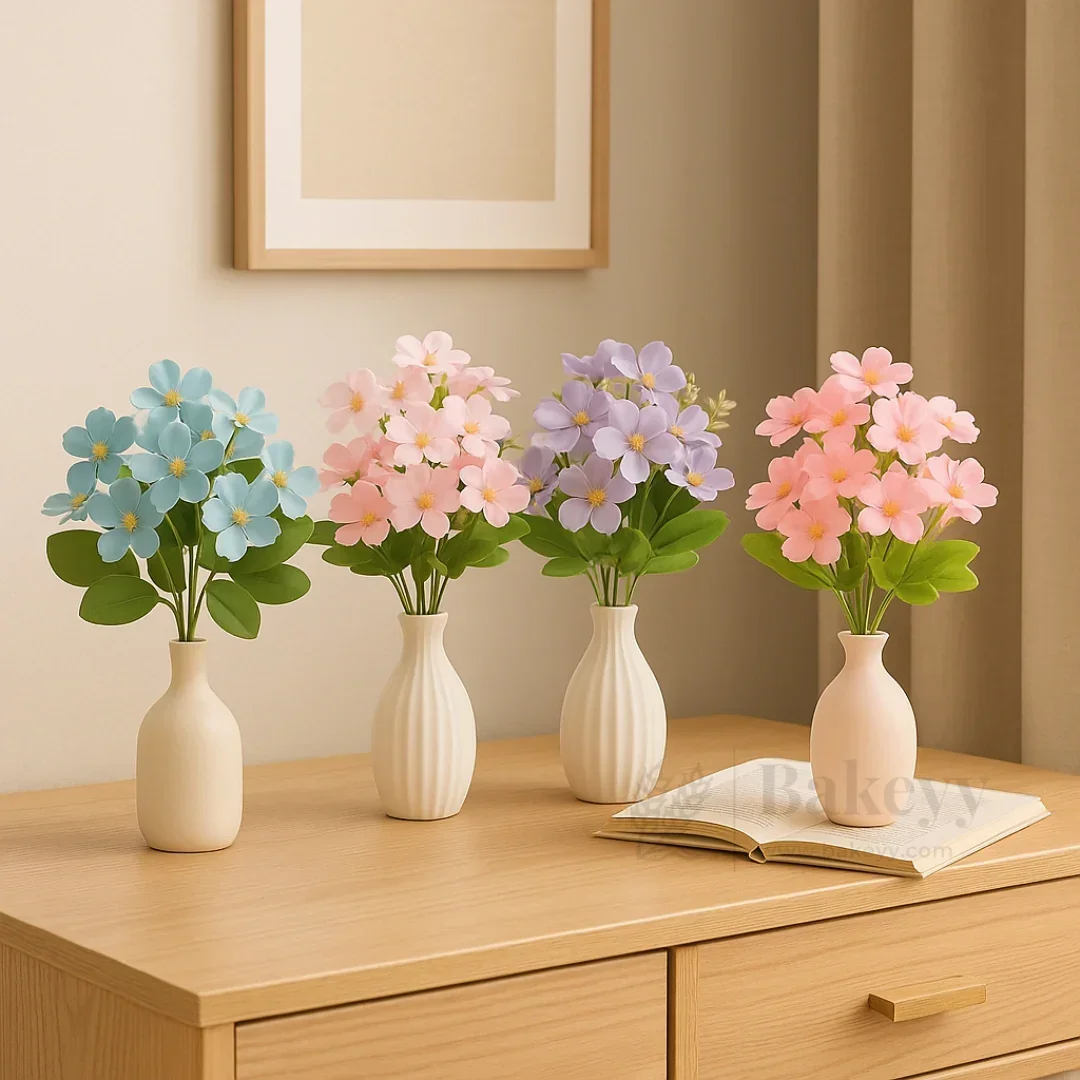 Artificial Blossom Flower Bunch – 28cm | Soft & Delicate Floral Arrangement for Vase, Decor & Gifting | Pack of 1