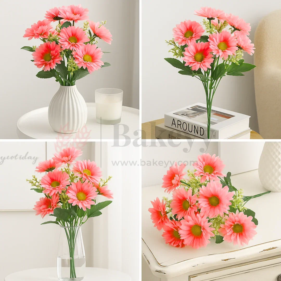 Artificial Daisy Flower Bunch – 48cm | Floral Bouquet for Vase, Gifting & Home Decor | Pack of 1 - Image 3
