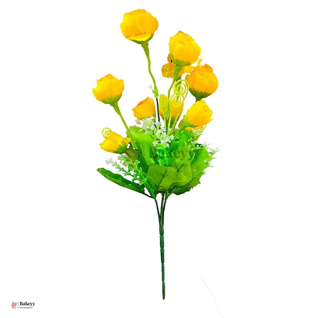 Artificial Rose Bouquet – 35cm | Artificial Rose Bud Bunch – 10 Heads - Image 4
