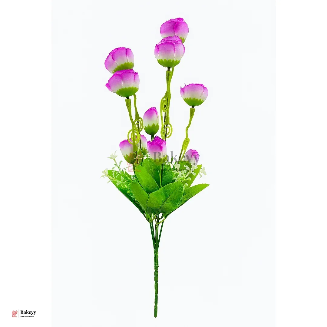 Artificial Rose Bouquet – 35cm | Artificial Rose Bud Bunch – 10 Heads - Image 5
