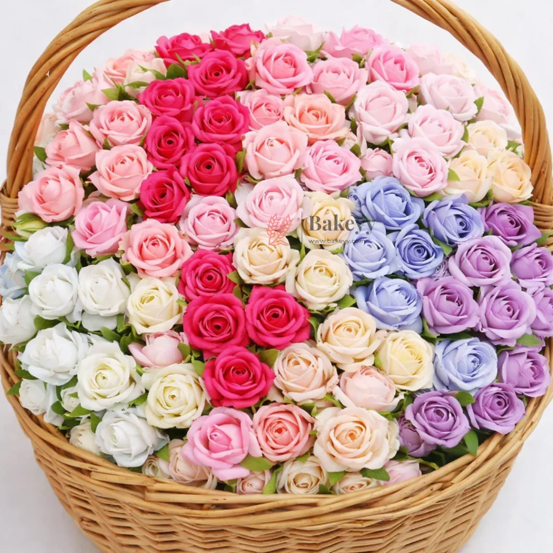 Artificial Rose Flower Buds | Premium Fabric Decorative Roses for Cakes, Gifting & Decor | Pack of 25 - Image 3