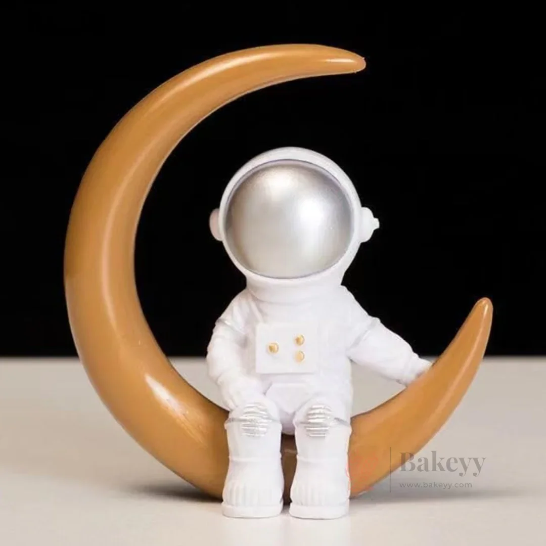 Astronaut Moon Theme Cake Topper | Space Theme Decoration | Pack of 1 - Image 4