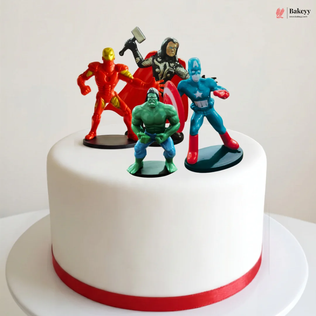 Avengers Cake Toppers | Superhero Theme Birthday Cake Decoration | 4 Pc per Pack | Pack of 1 - Image 3