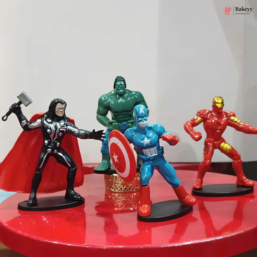Avengers Cake Toppers | Superhero Theme Birthday Cake Decoration | 4 Pc per Pack | Pack of 1 - Image 4