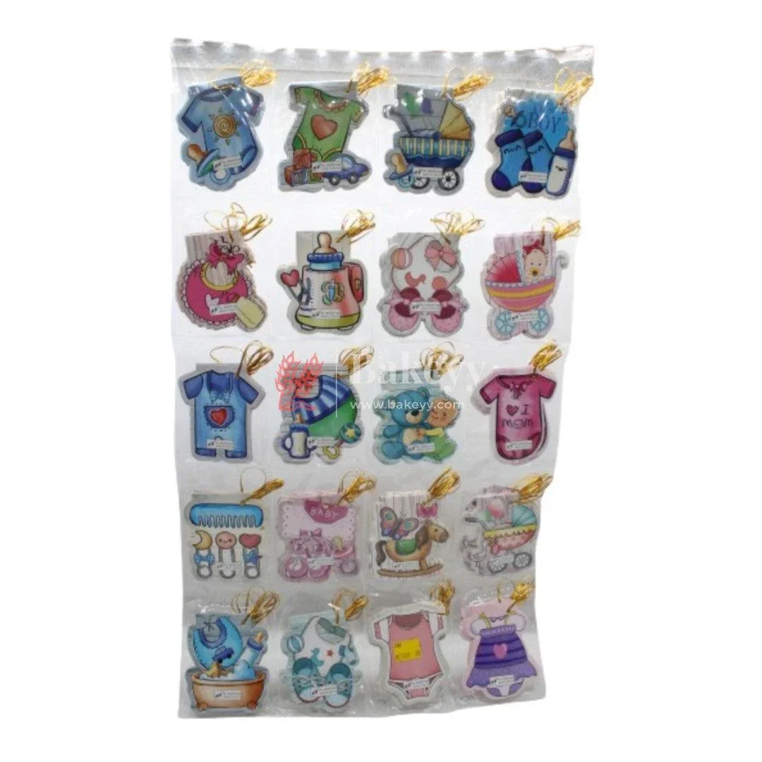 Baby Shower Shape Tags | Eco-Friendly | Tags with Golden Thread | Pack of 10 | Mix Design - Image 2