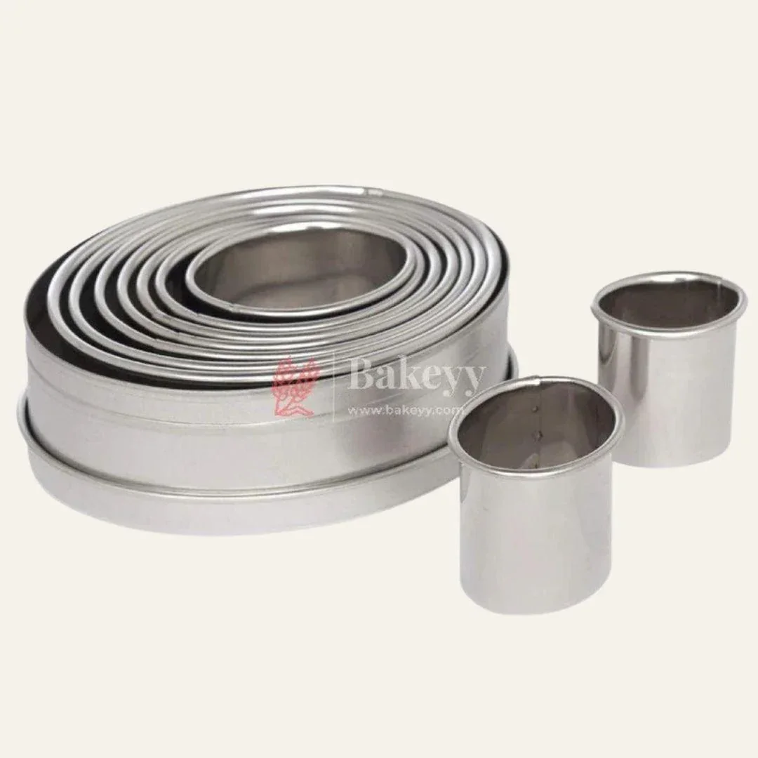 Baking equipment's Stainless Steel Commercial Round Cookie Cutter (Set of 8 Cutters)