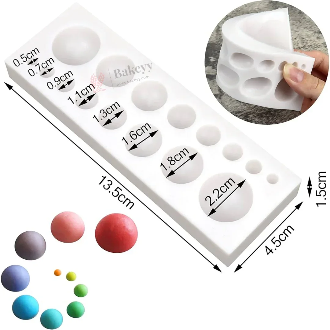Ball Silicone Mould for Chocolate | Fondant & Cake Decoration | Multi Size Sphere Mould | Pack of 1 - Image 2