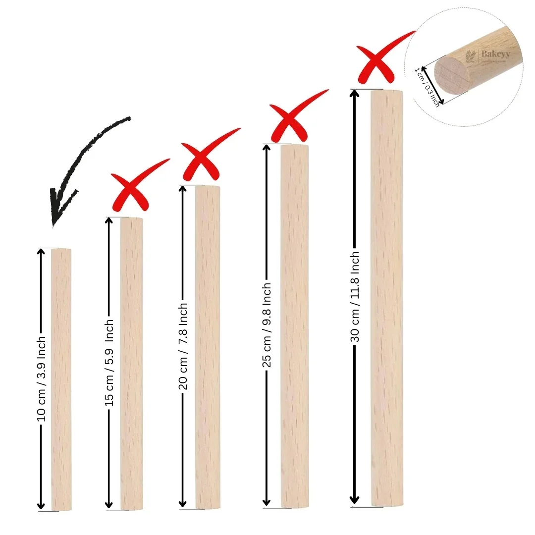 Bamboo Dowel Rods | Wooden Dowel Rods | Wooden Stick | Multiple Sizes Available | Pack of 8 - Image 8