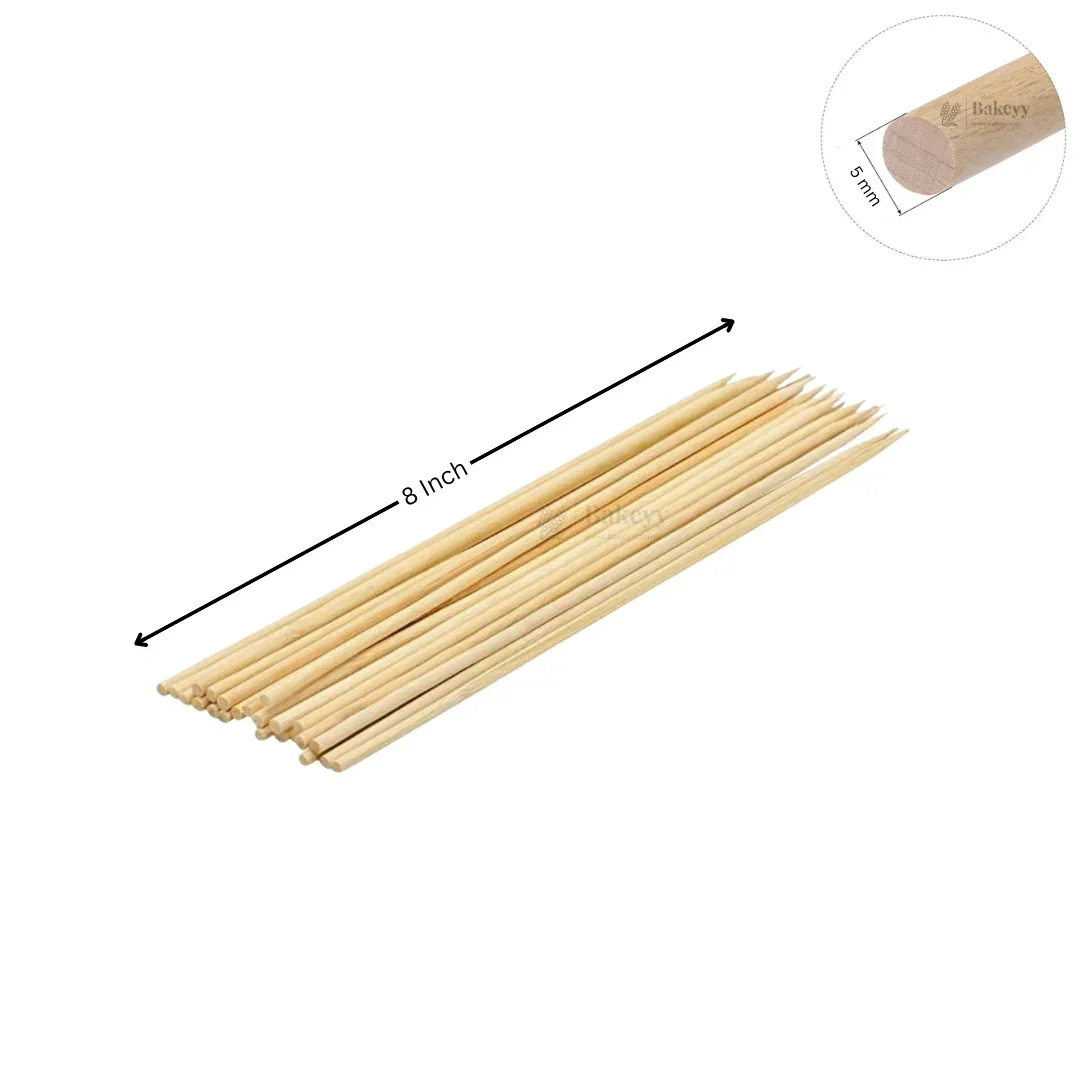 5 mm Thick | Bamboo Skewers | Multiple Sizes Available | Wood Skewer | Wooden Stick | Pack Of 40 - Image 5