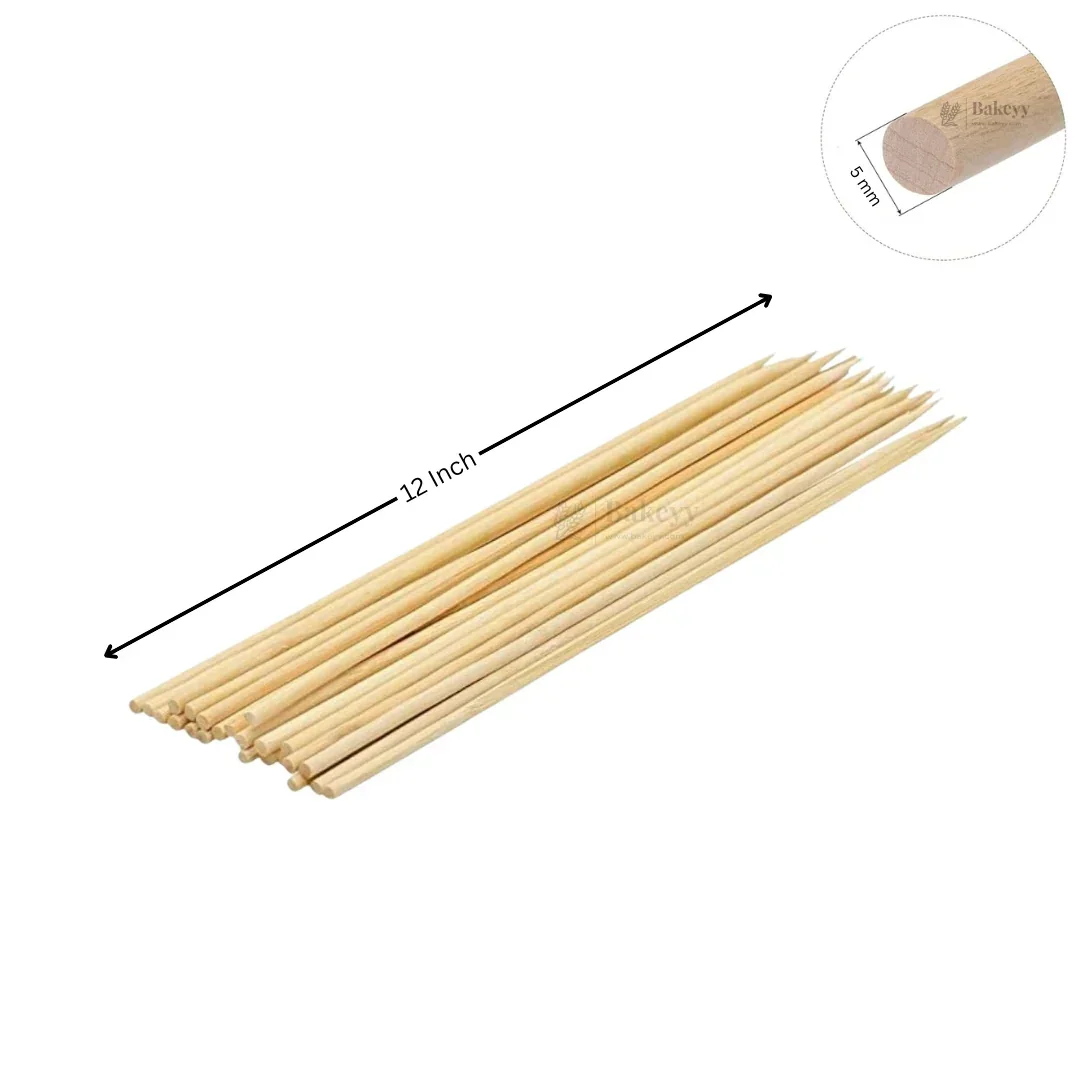 5 mm Thick | Bamboo Skewers | Multiple Sizes Available | Wood Skewer | Wooden Stick | Pack Of 40 - Image 6