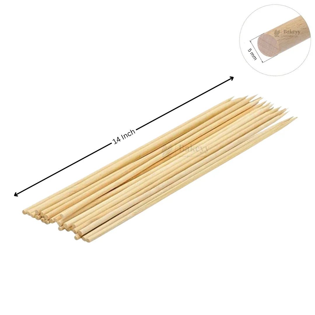 5 mm Thick | Bamboo Skewers | Multiple Sizes Available | Wood Skewer | Wooden Stick | Pack Of 40 - Image 7