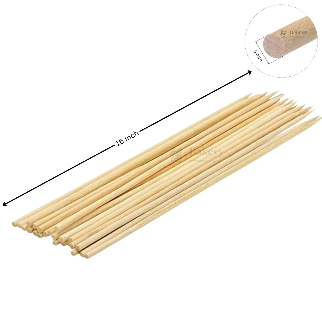 5 mm Thick | Bamboo Skewers | Multiple Sizes Available | Wood Skewer | Wooden Stick | Pack Of 40 - Image 8