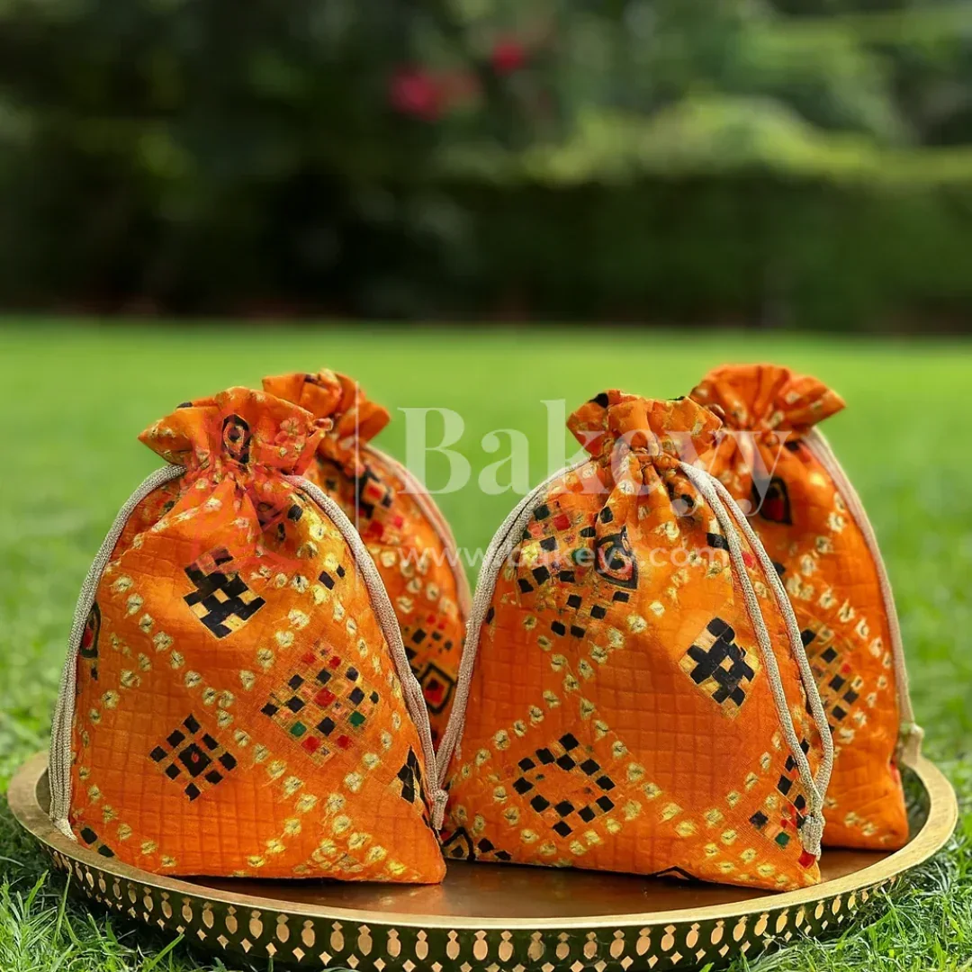 Bandhini Print Potli Bags | Perfect for Festive Gifting | Pack of 10 - Image 3