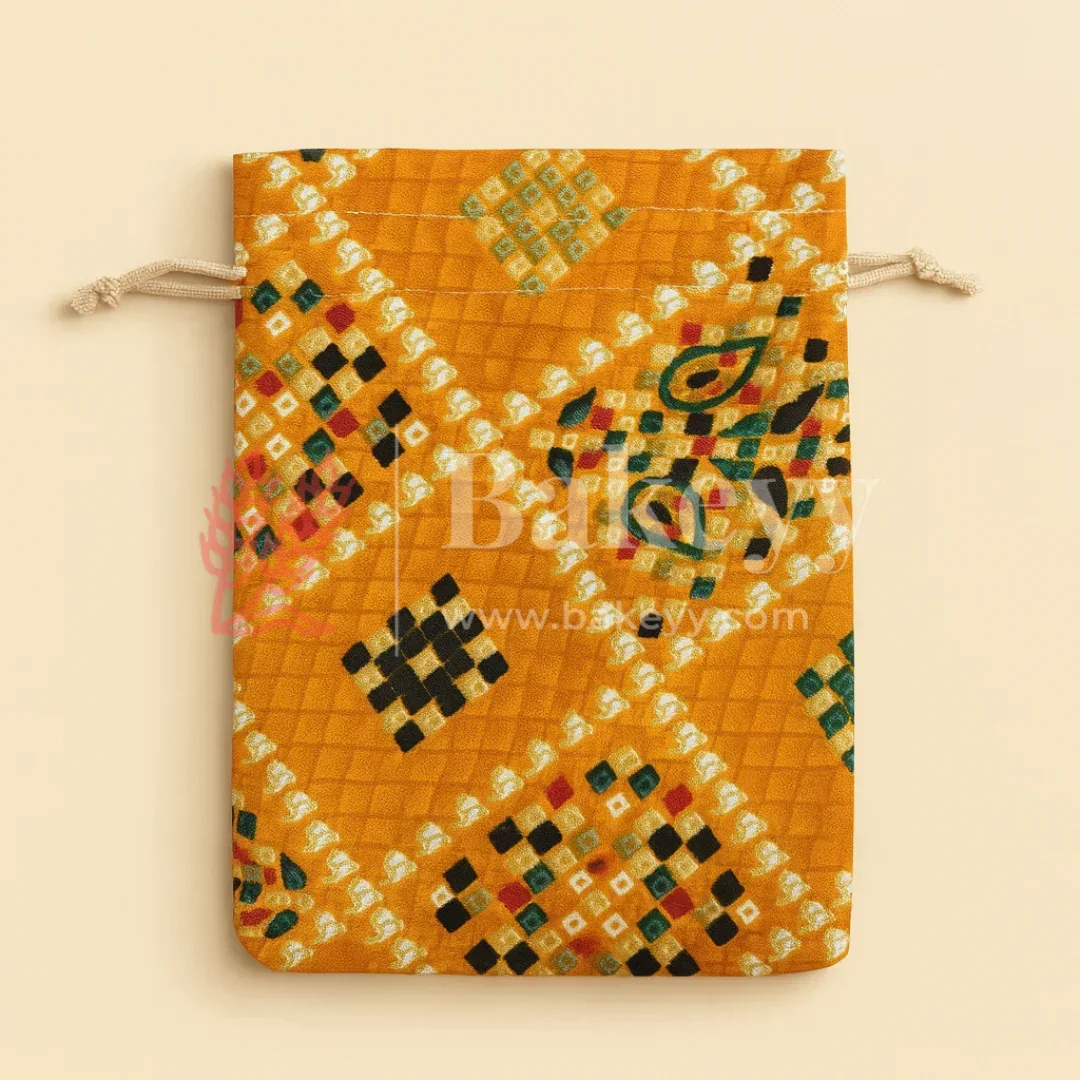 Bandhini Print Potli Bags | Perfect for Festive Gifting | Pack of 10 - Image 4