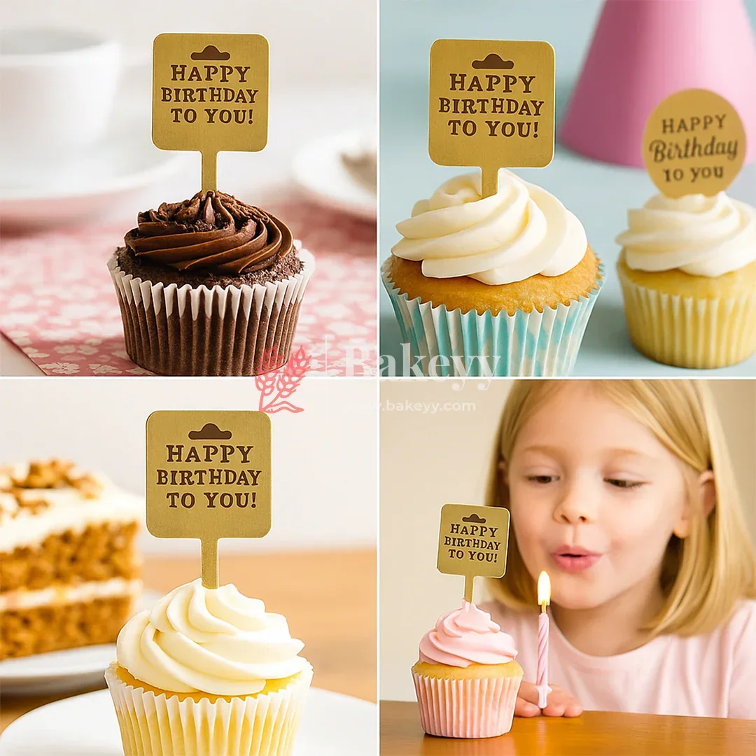 5x6cm | Birthday Topper Set | Paper | Mixed Designs | 18pcs - Image 4
